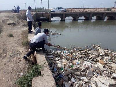 دریاچه سد خیرآباد در حوزه مرکزی شرکت آبیاری کرخه و شاوور پاکسازی و تنظیف شد
